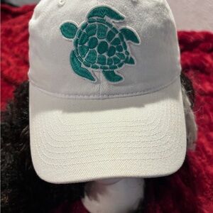 OTTO White Baseball Cap with Tiel and White Turtle Patch